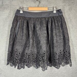Banana Republic Heritage Collection Womens Size 14 Black Lace A-Line Lined Skirt